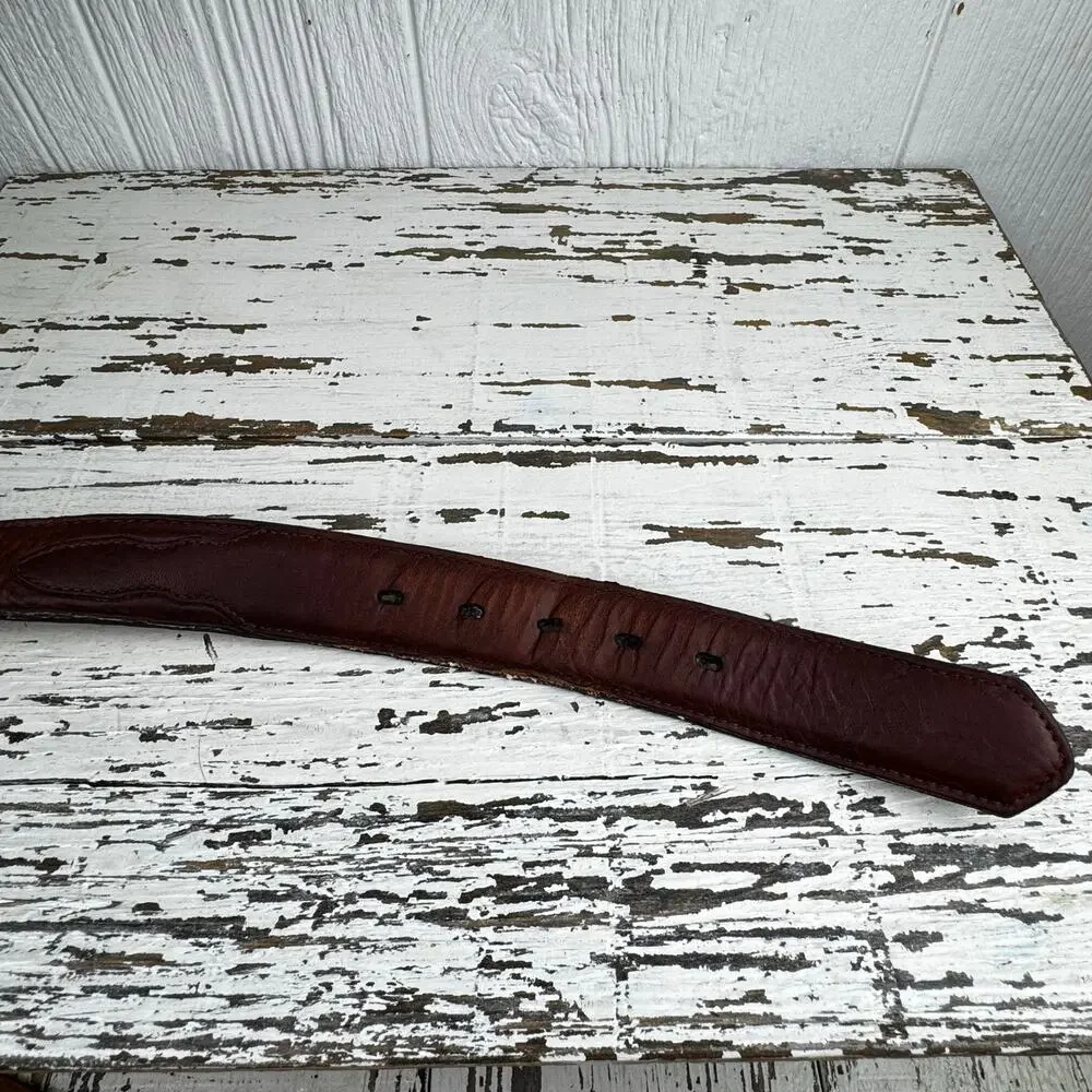 3D Belt Company Brown Genuine Leather Belt Made in Dominican Republic Size 44